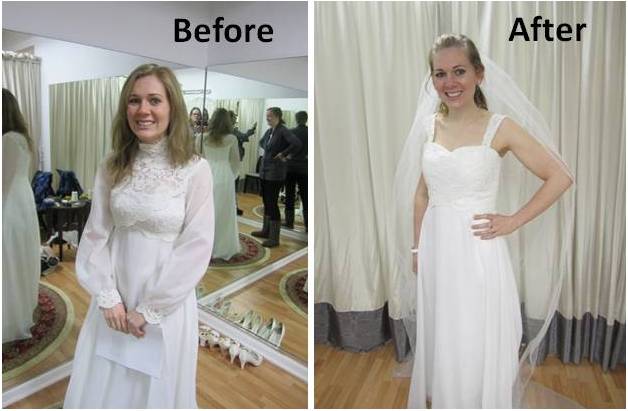 Wedding Dress Re-imagined – Bride's Dress from her Mom's Original