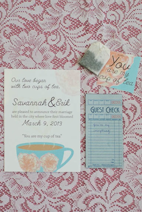 brunch tea wedding invitations