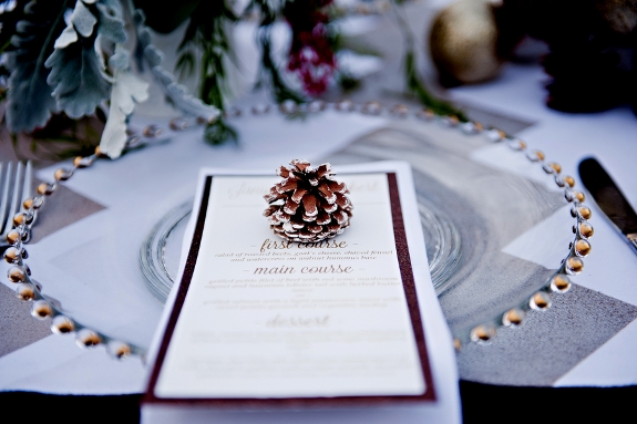winter wedding invitations paper design pinecones