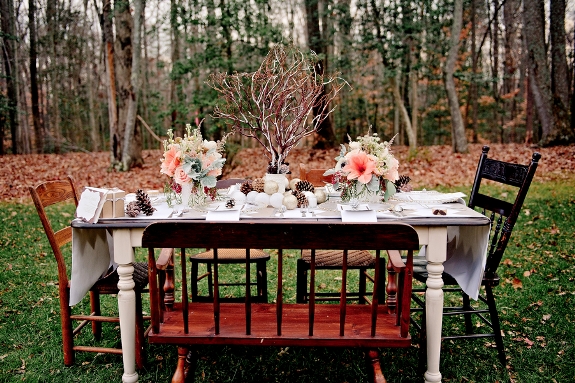 rustic winter wedding DIY wedding details decorations centerpieces tablescape