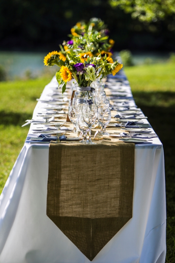 DIY yellow sunflowers offbeat outdoors maryland farm wedding