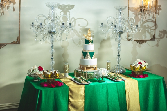 green gold wedding great gatsby theme