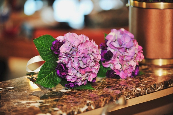 purple mini bridesmaids bouquets