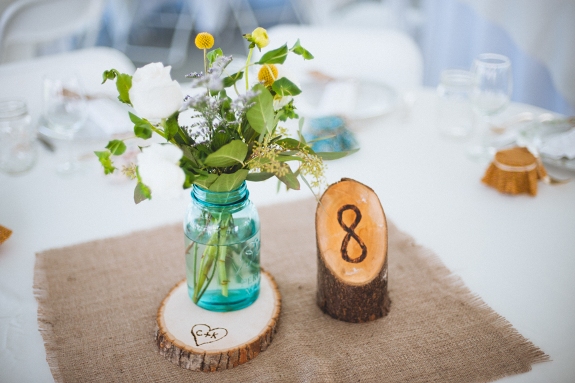 DIY virginia wedding wood centerpieces
