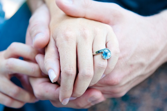 DC weddings unique aquamarine engagement ring