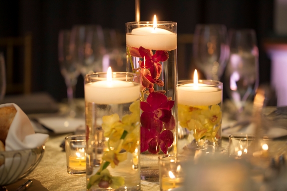 modern floating candles centerpieces
