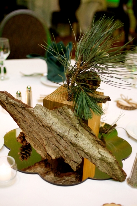 woodend pine cone wedding centerpieces