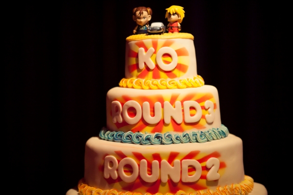 KO offbeat video game themed wedding cake