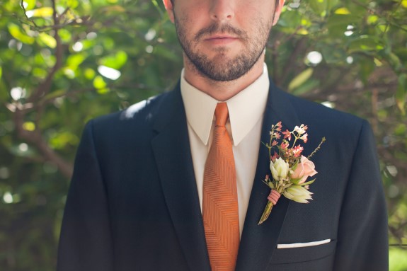 orange tie groom