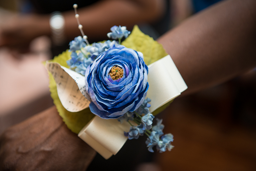 DIY paper flower offbeat wedding corsage