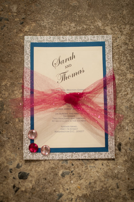 modern glam Jewish pink blue wedding