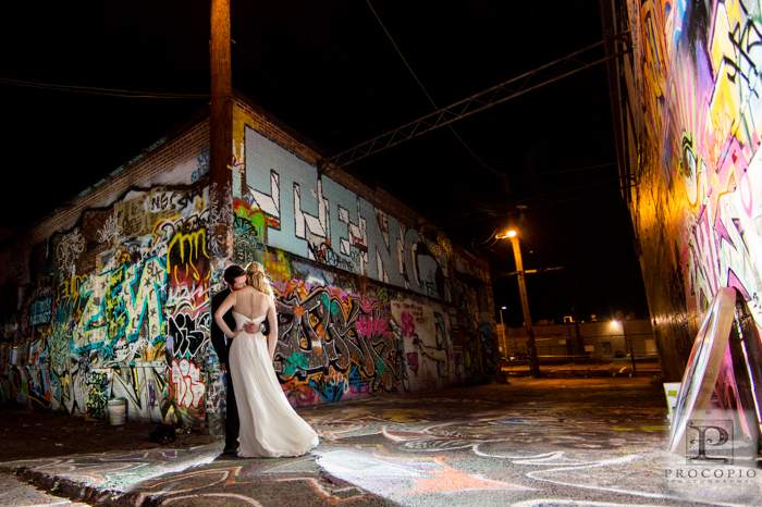 graffiti warehouse industrial urban wedding portraits
