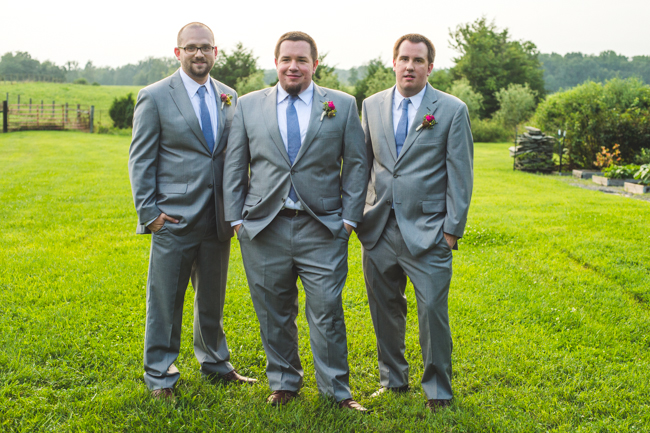 grey suits groomsmen virginia farm wedding