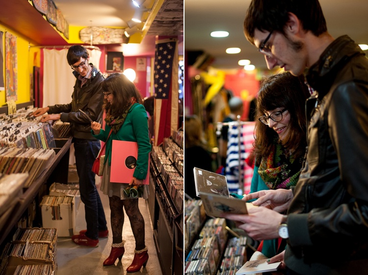 hipster dc record store engagement pictures