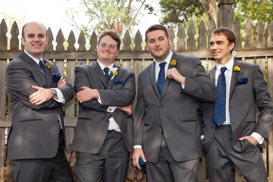 groomsmen grey suits blue ties