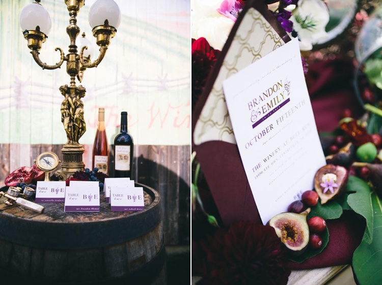 burgundy berry elegant winery wedding inspiration details