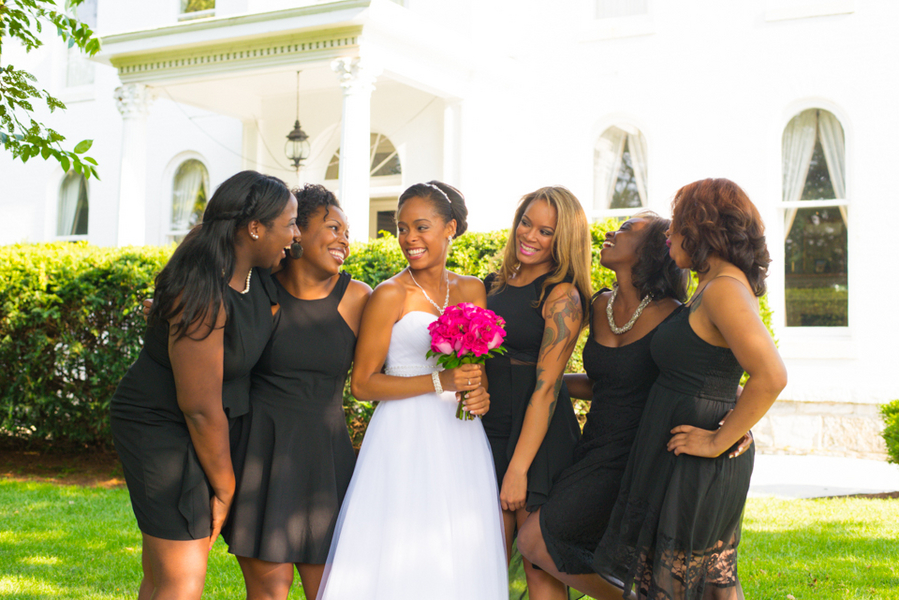 mistmatched black bridesmaids dresses