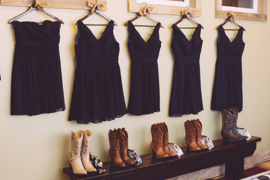 navy blue bridesmaids dresses with cowboy boots