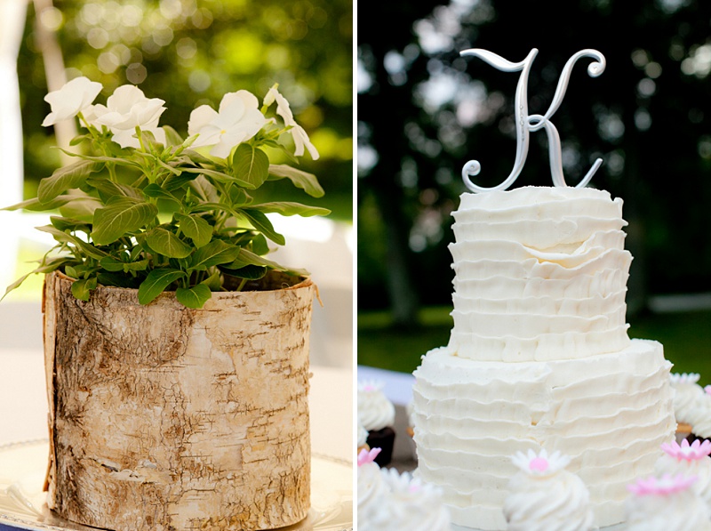 rustic backyard wedding cake flowers