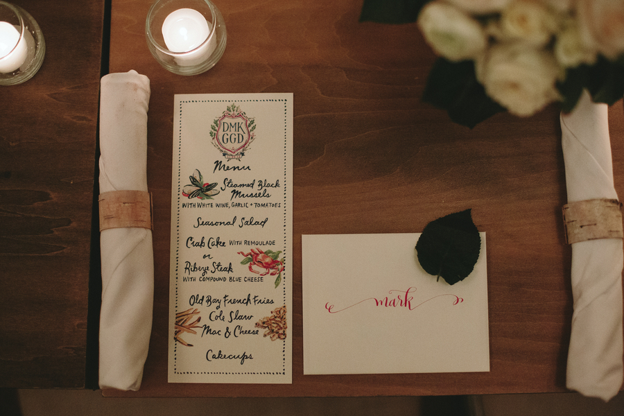 modern DC wedding menu design