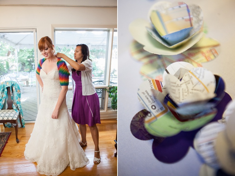 DIY rainbow colored Maryland wedding