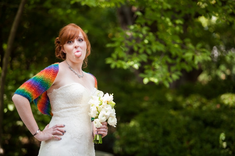 bride rainbow bolero
