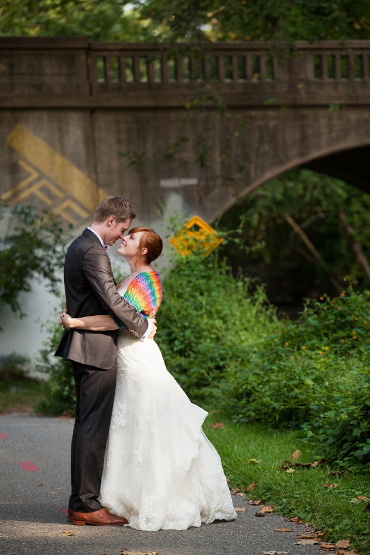 DIY rainbow colored Maryland wedding