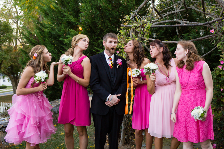 mismatched pink bridesmaids dresses