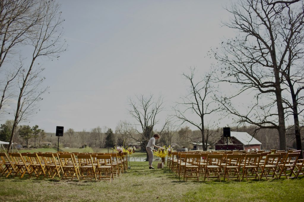 rustic farm wedding ceremony