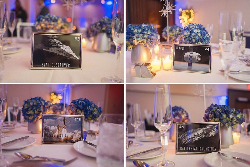 space themed wedding table numbers