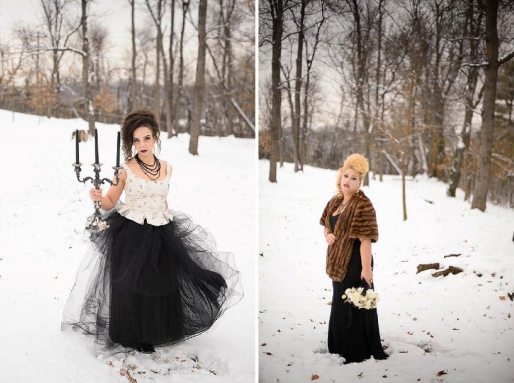 vintage gothic snow bridal inspiration pictures (6) (Medium)