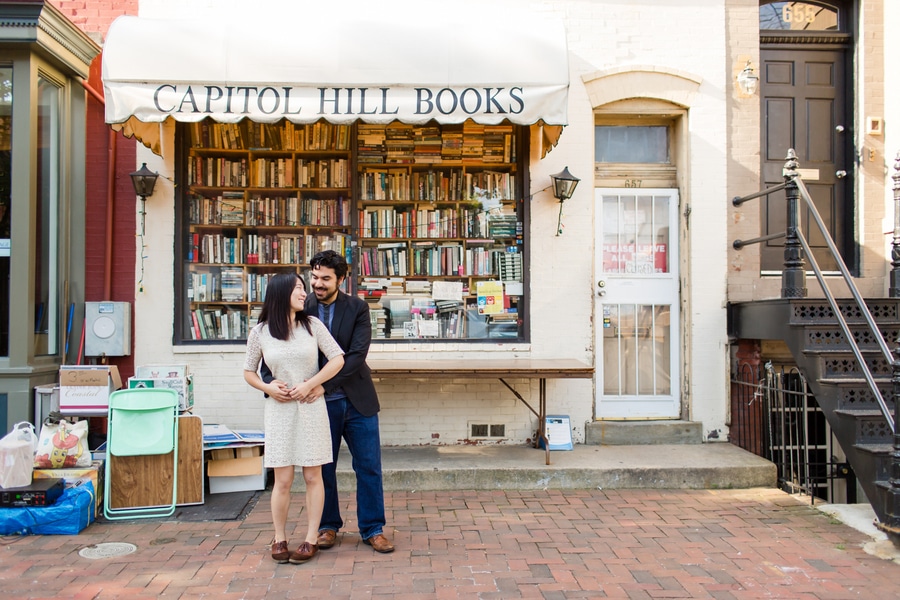 capitol hill bookstore washington dc engagement pictures (4)