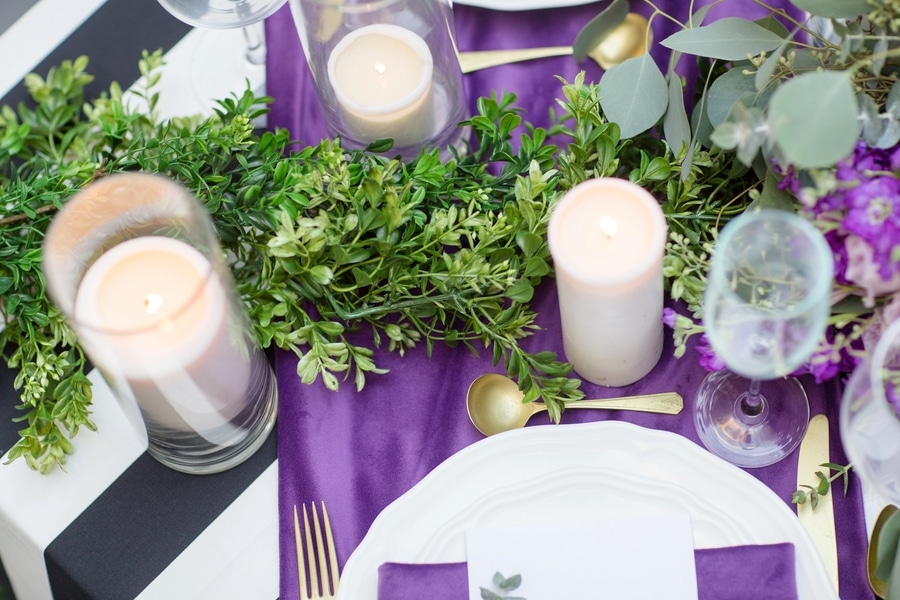 intimate DC elopement romantic purple wedding details decorations (1)