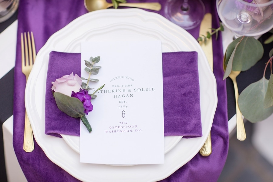 intimate DC elopement romantic purple wedding details decorations (17)