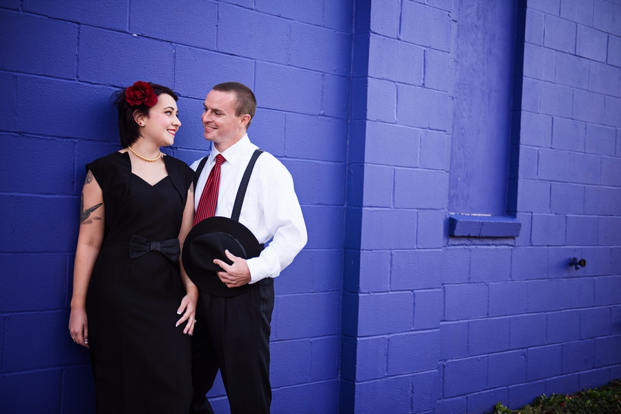 pin up 1950s inspired maryland record store engagement pictures (2)