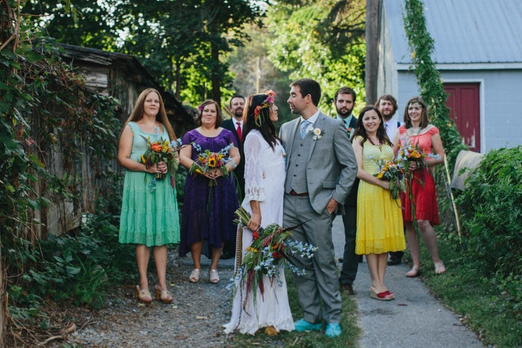 festival themed DIY rainbox colorful west virginia wedding (19)